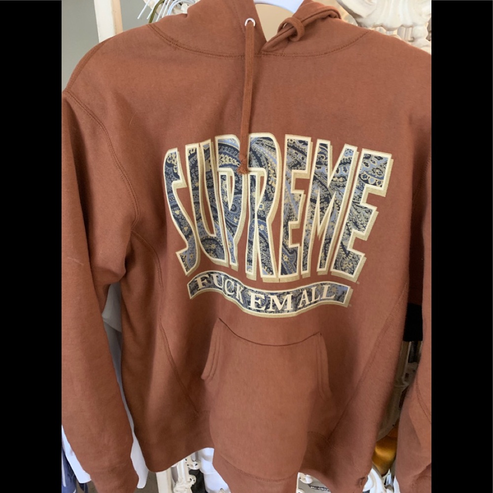 Supreme fw 17 “F ‘em All” Paisley Hoodie